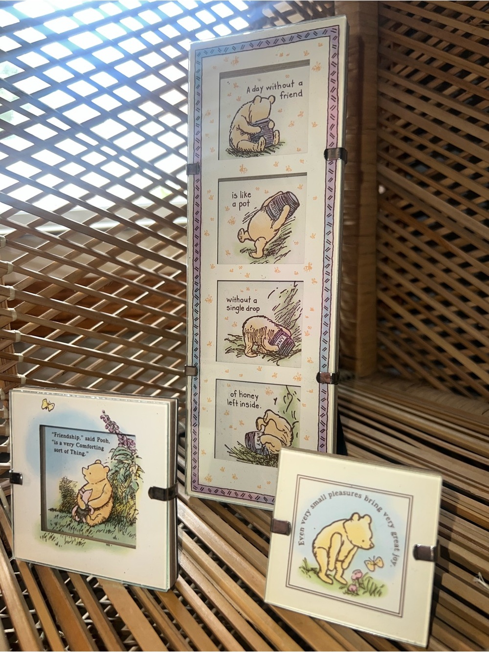 Framed Wall Art Trio in Yellow & Cream